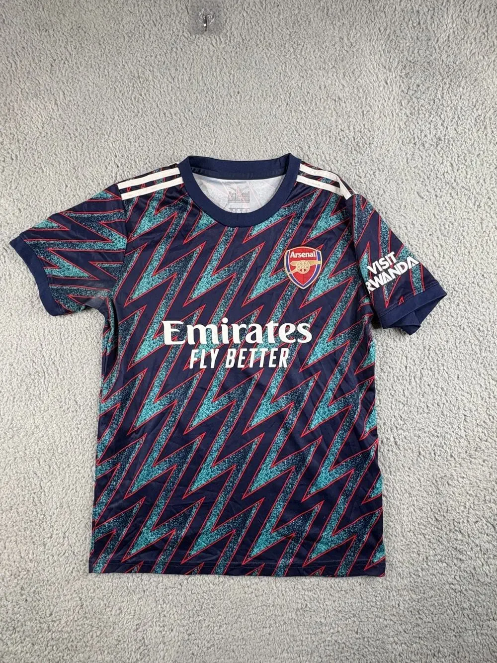 Arsenal 2021/22 Third Shirt Bukayo Saka #7 Adidas Football Jersey Men's S Blue